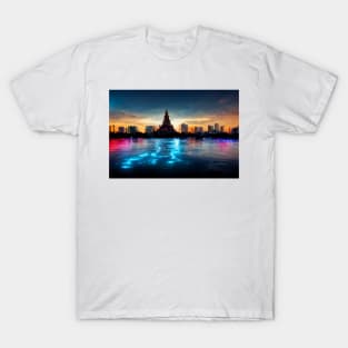 Neon Bangkok City Skyline In Neonlight / Thailand Bangkok T-Shirt